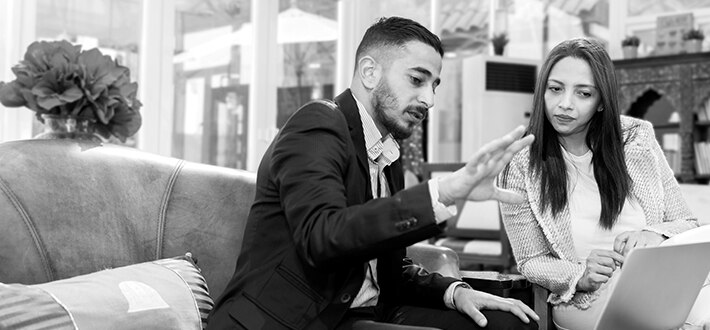 Advisor and client engaging in conversation