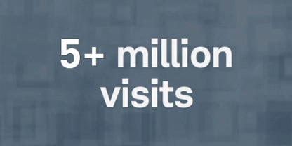 5+ million visits