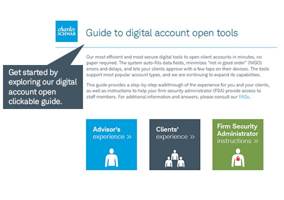 Digital account open tools screenshot