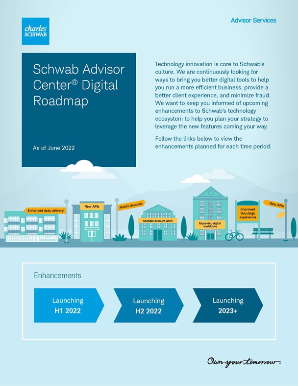 Screenshot of Schwab Advisor Center digital roadmap