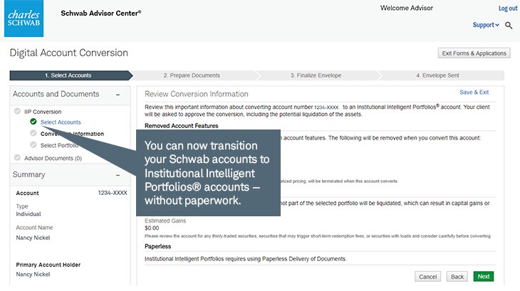 Clients can approve Institutional Intelligent Portfolio® accounts with a few taps on their devices, no paperwork required