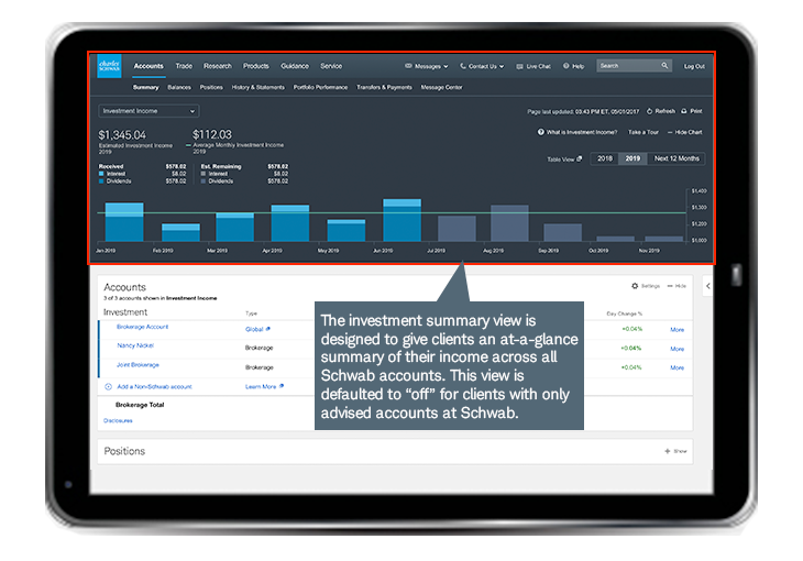 New view will be turned on automatically for clients with retail Schwab accounts