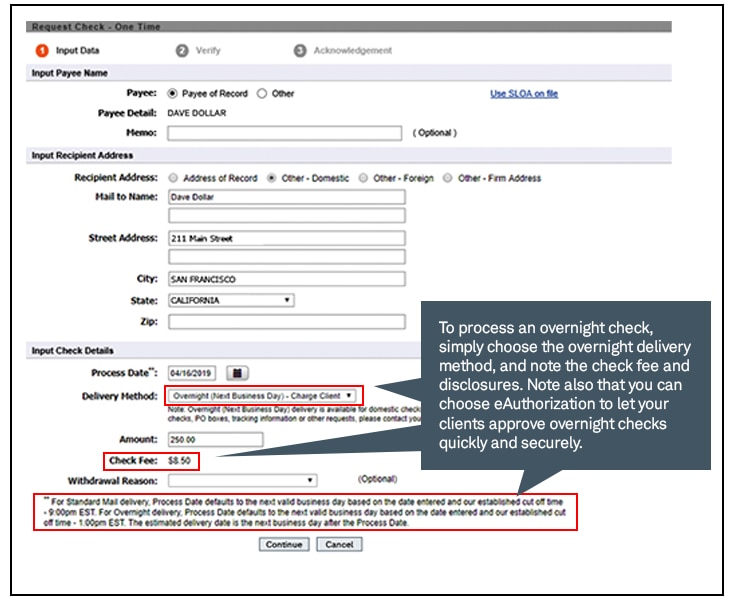 Move money and eAuthorization tools now work for overnight checks