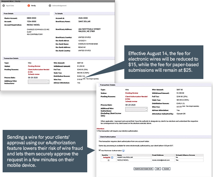 Wire Fee Reduction