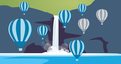 graphic of hot air balloons