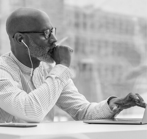 Man looking at computer