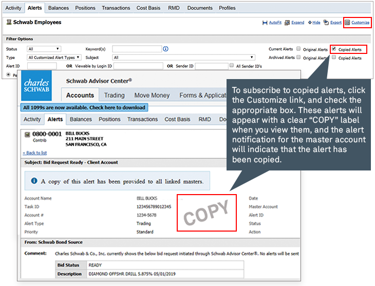 Now receive copies of alerts for linked master accounts