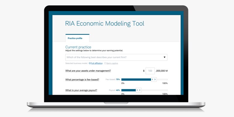 RIA economic discovery tool laptop