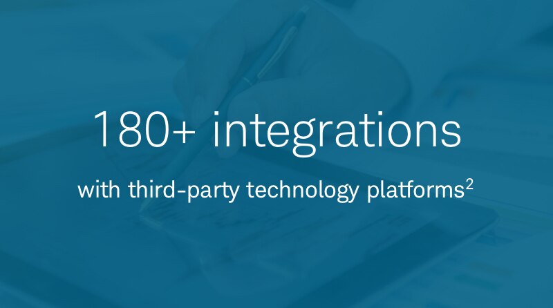 180+ integrations with third-party technology platforms