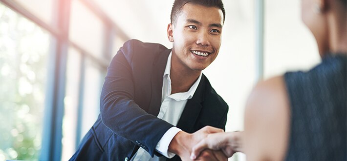 man shaking hands