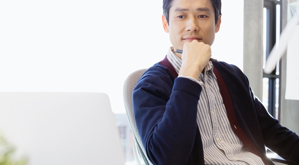 Man sitting in a chair