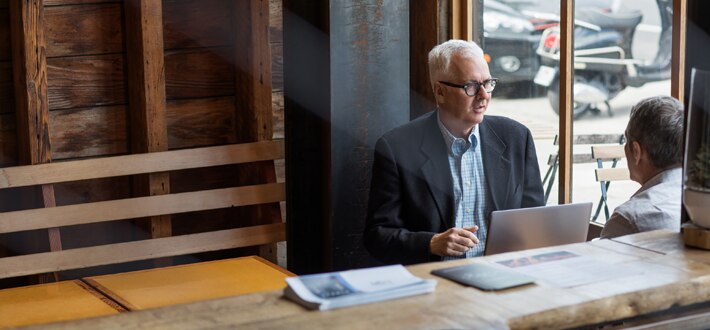 man at desk
