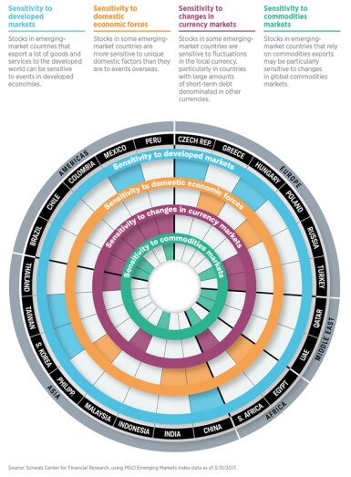 Emerging market countries have differing sensitivities to performance drivers