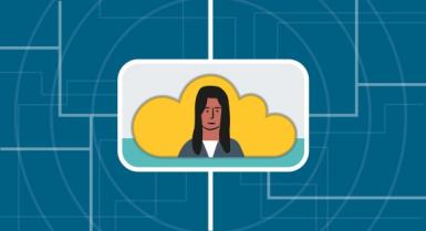 Woman using cloud technology