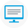 Illustrated icon of a computer monitor